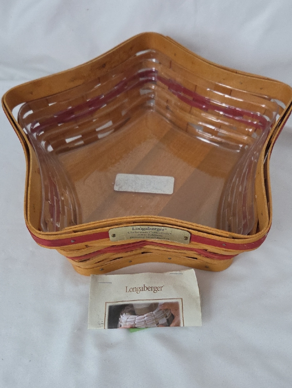Longaberger Star Basket in Honey and Red Trim